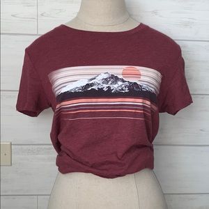 Mountain Maroon Graphic Crewneck Tee